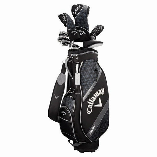Callaway Ladies Solaire Club Set Black DR/5W/6H/7-SW/PT 8 Set Golf Bag Headcover