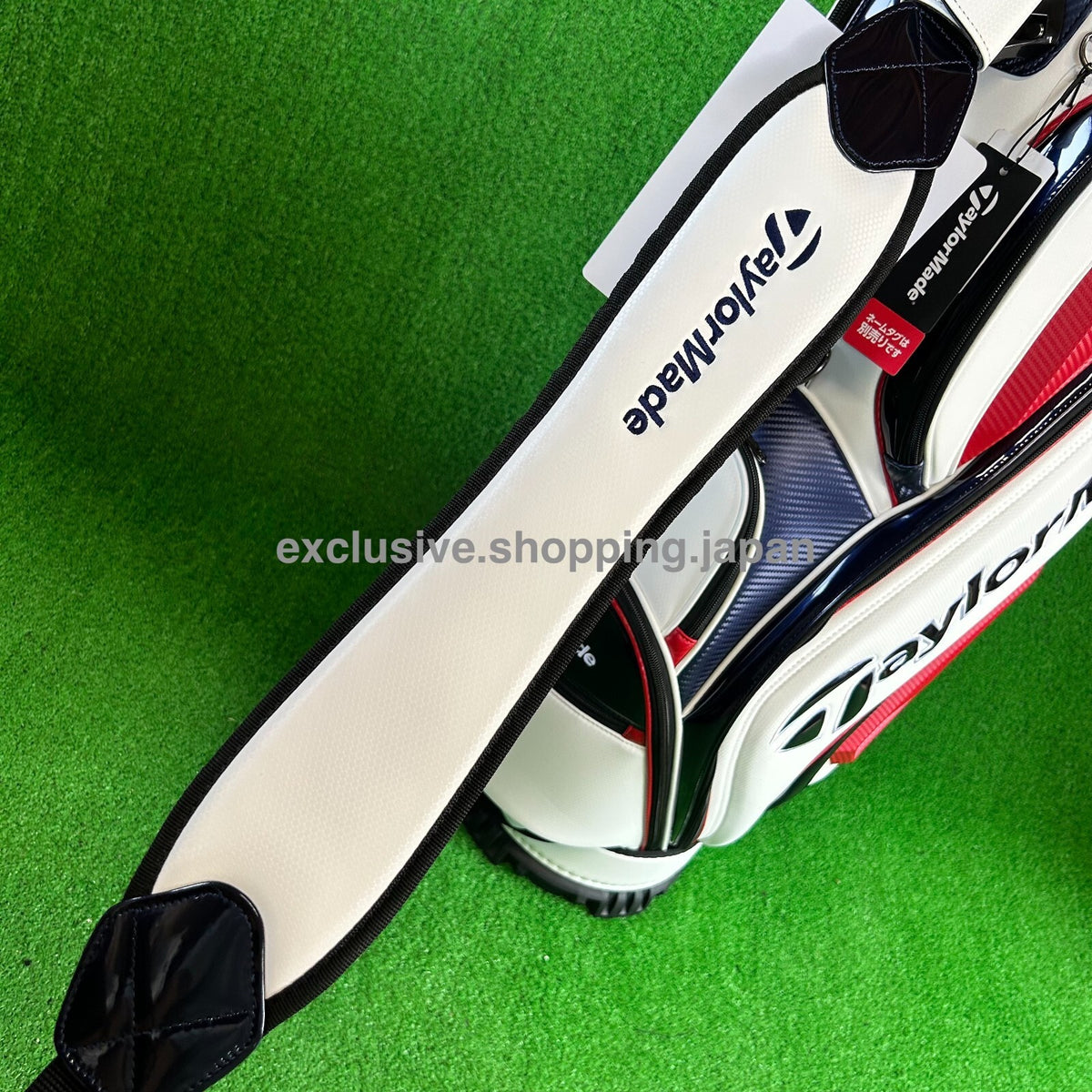 TaylorMade Golf Auth-tech Cart Bag 9 x 47in 4-way 2025 Model White / Navy / Red