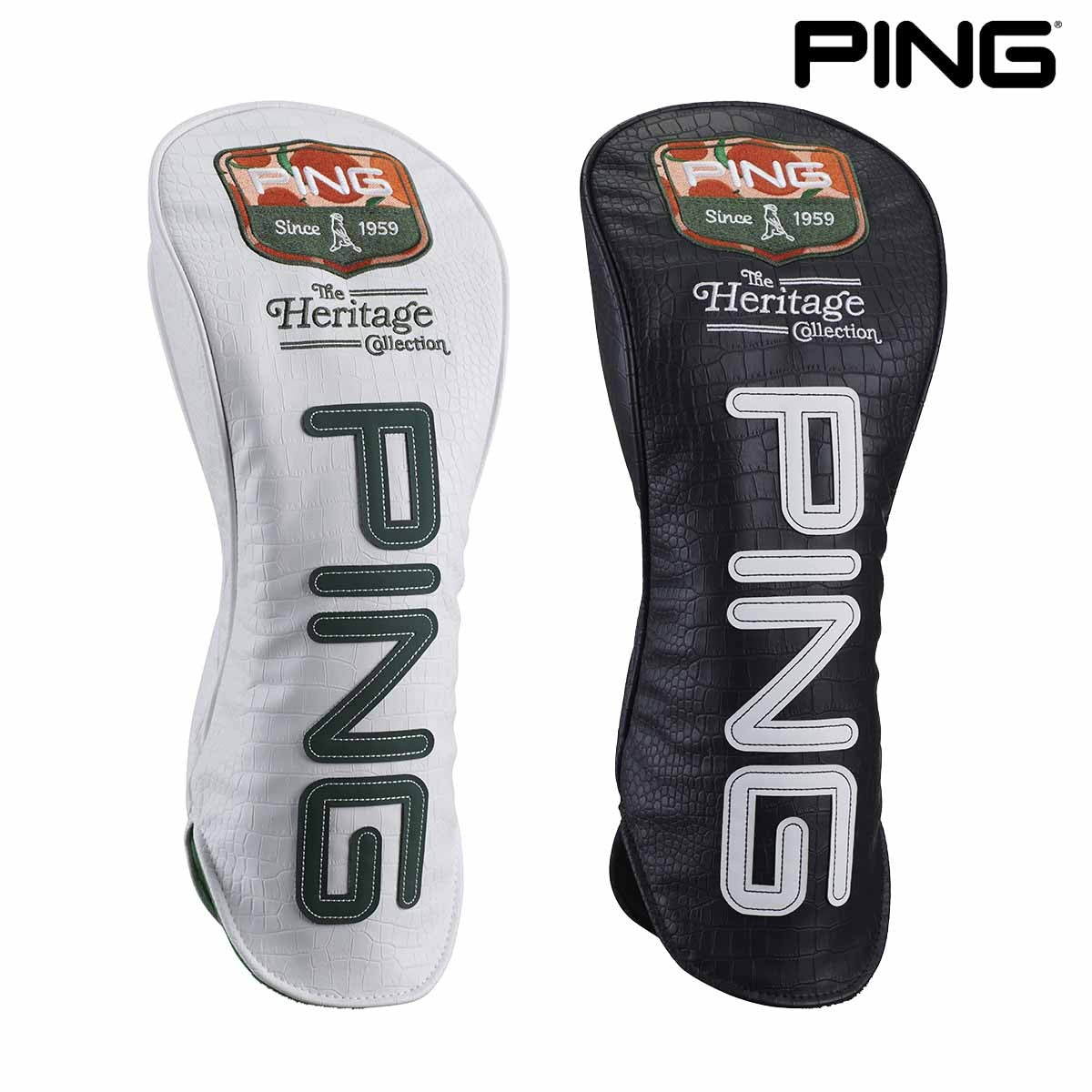 PING Heritage Collection Driver Head Cover Crocodile PU Leather Black New Golf