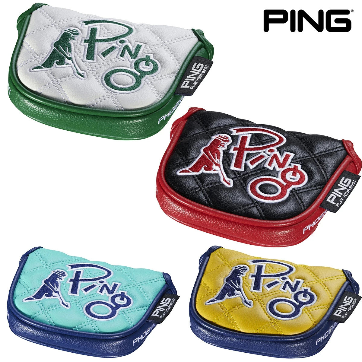 PING Mr.Ping Quilted Mallet Putter Head Cover White Headcover 2026 Golf New Men
