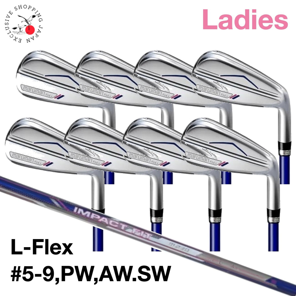 Maruman Golf New SG Ladies Iron 8pcs Set #5-9,PW,AW,SW L-Flex IMPACT FIT m230 RH