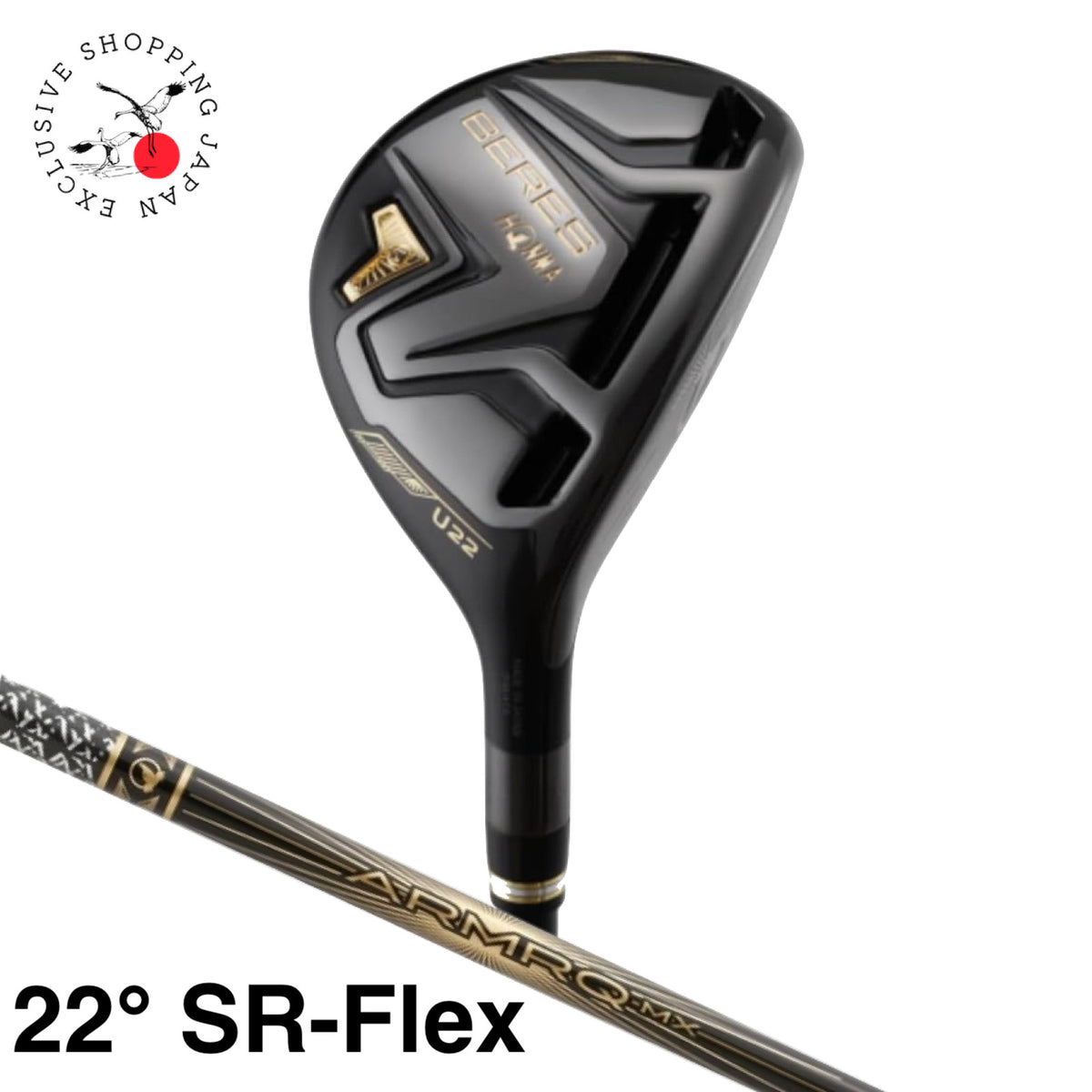 HONMA BERES 08 Black Utility Hybrid U22 SR Flex ARMRQ MX Black Graphite RH 2022