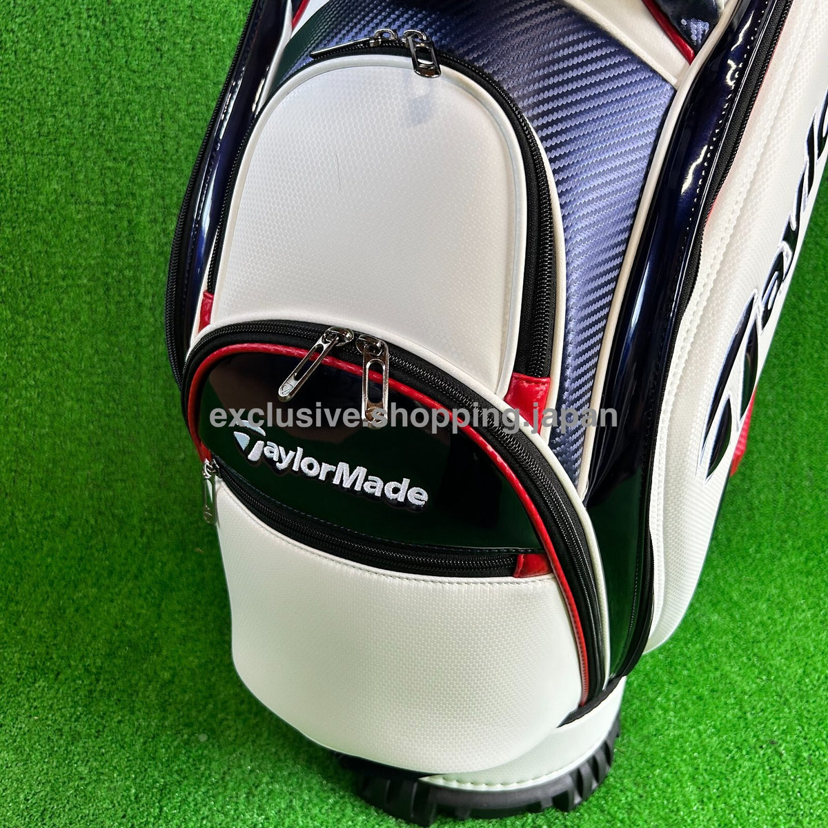 TaylorMade Golf Auth-tech Cart Bag 9 x 47in 4-way 2025 Model White / Navy / Red