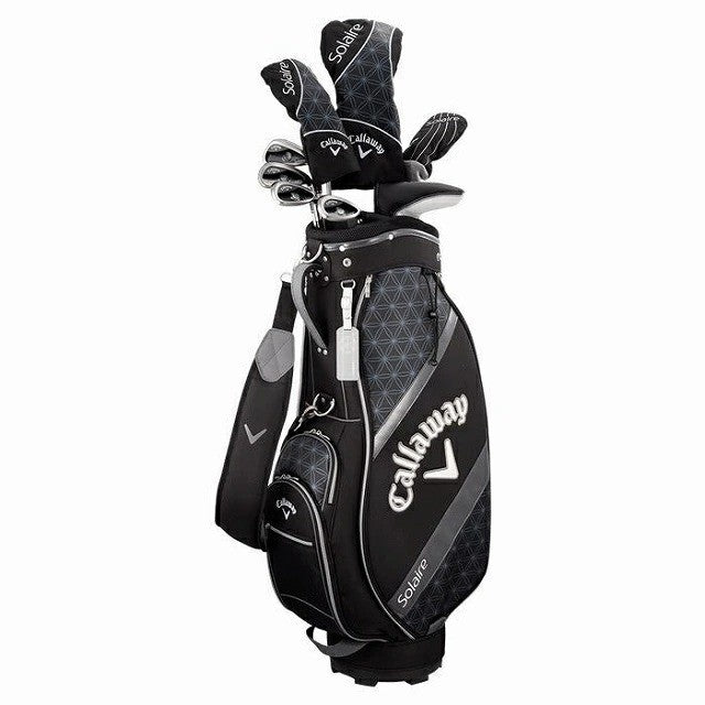 Callaway Ladies Solaire Club Set Black DR/5W/6H/7-SW/PT 8 Set Golf Bag Headcover