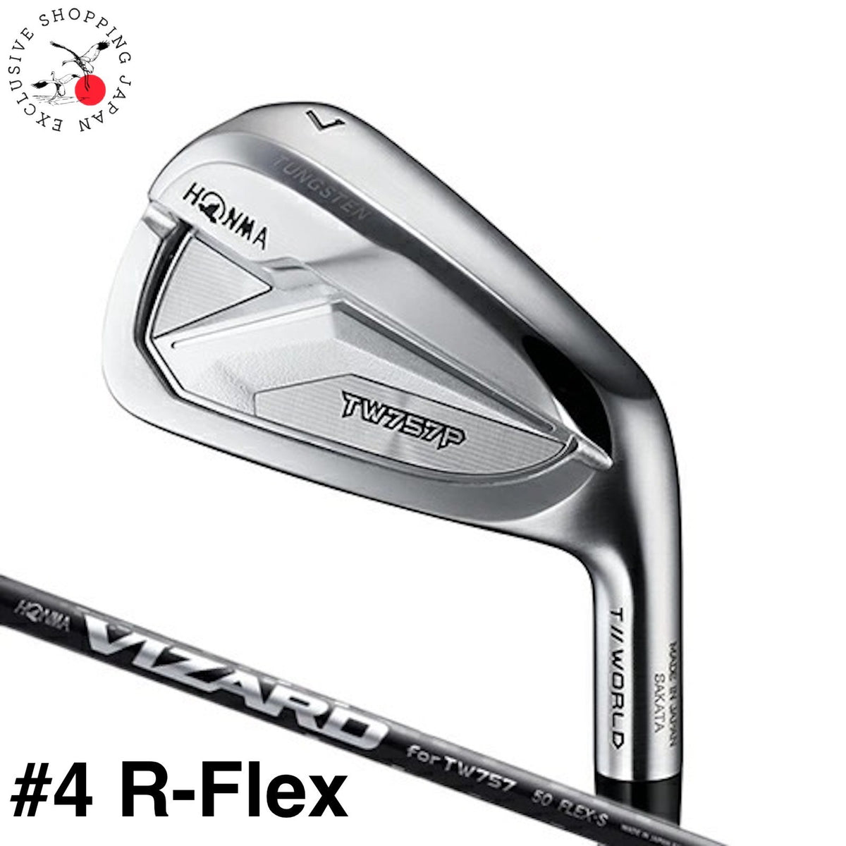 Clearance HONMA Golf Tour World TW757P Iron Club #4 R-Flex Vizard Graphite Shaft