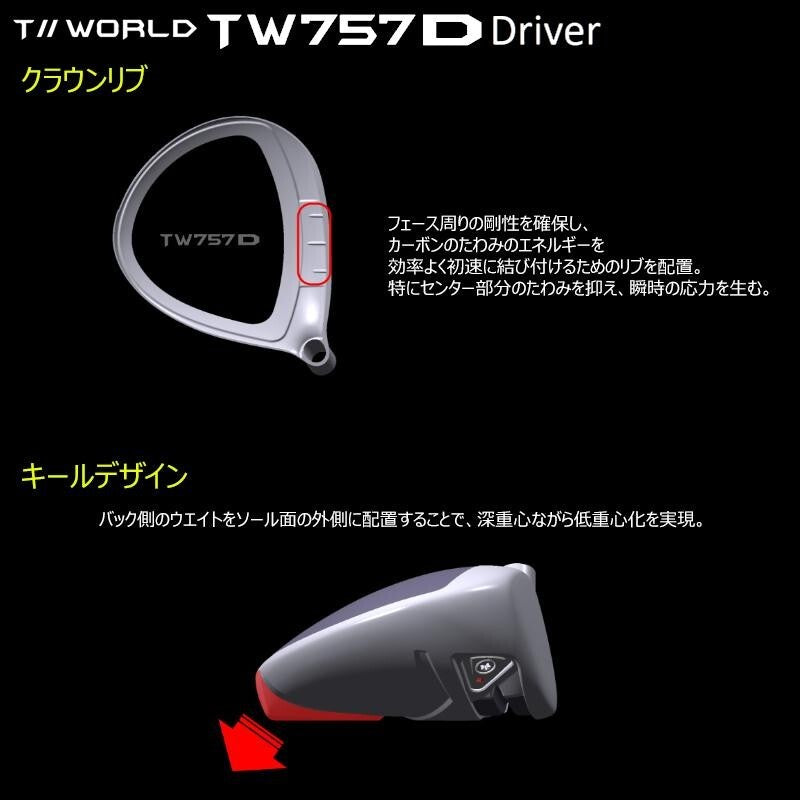 HONMA Tour World 2022 TW757 Type-D Driver 9.0 Vizard 50 Graphite Shaft S-Flex