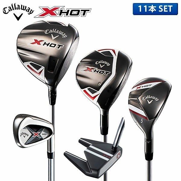 Callaway X HOT Club Set Cart Bag DR/5W/5H/6-P,A,SW/PT 12pcs R-Flex Carbon Shaft