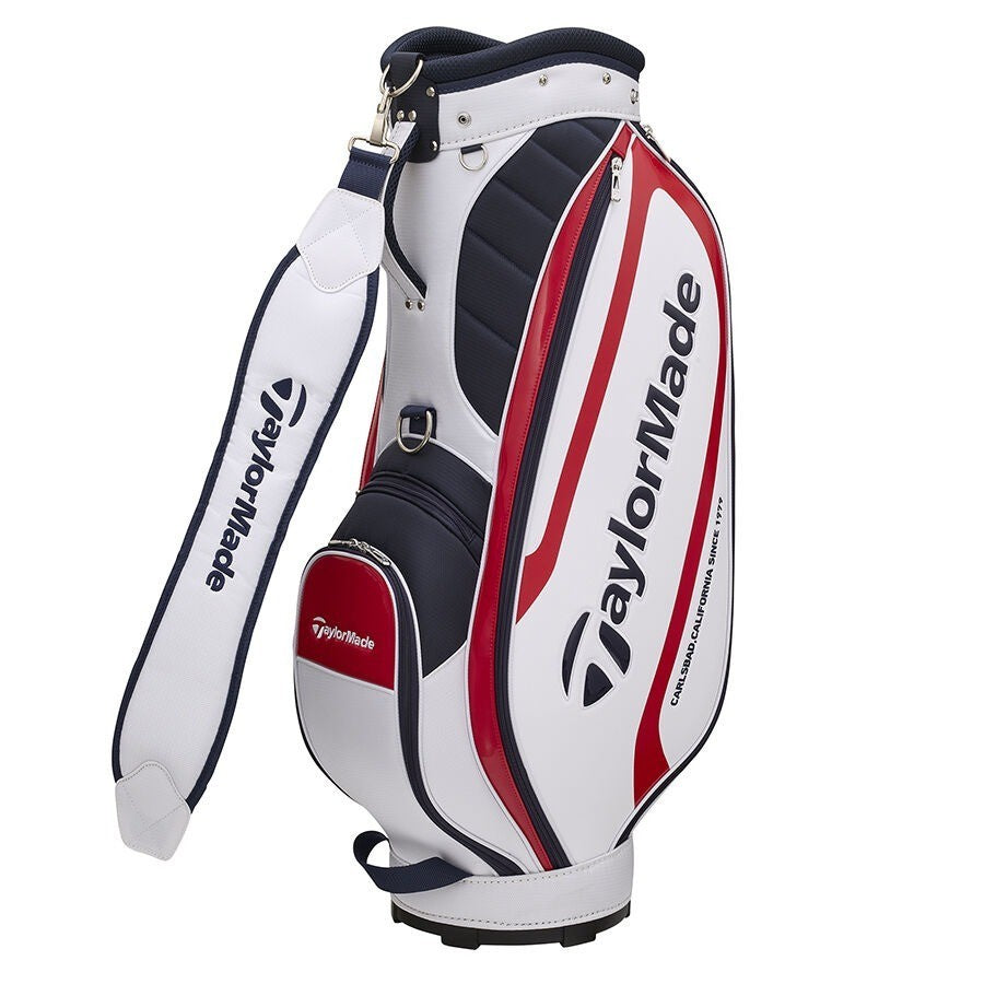 TaylorMade Golf True Light Cart Bag 9x 47" 5-way Lightweight 2026 White/Navy/Red