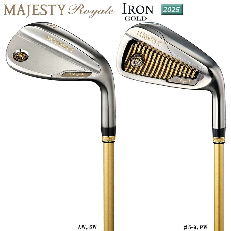 MAJESTY Royale Gold Iron Set 5-9,pw,aw,sw 8pcs Graphite Shaft SR-Flex New