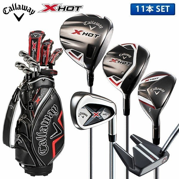 Callaway X HOT Club Set Cart Bag DR/5W/5H/6-P,A,SW/PT 12pcs R-Flex Carbon Shaft