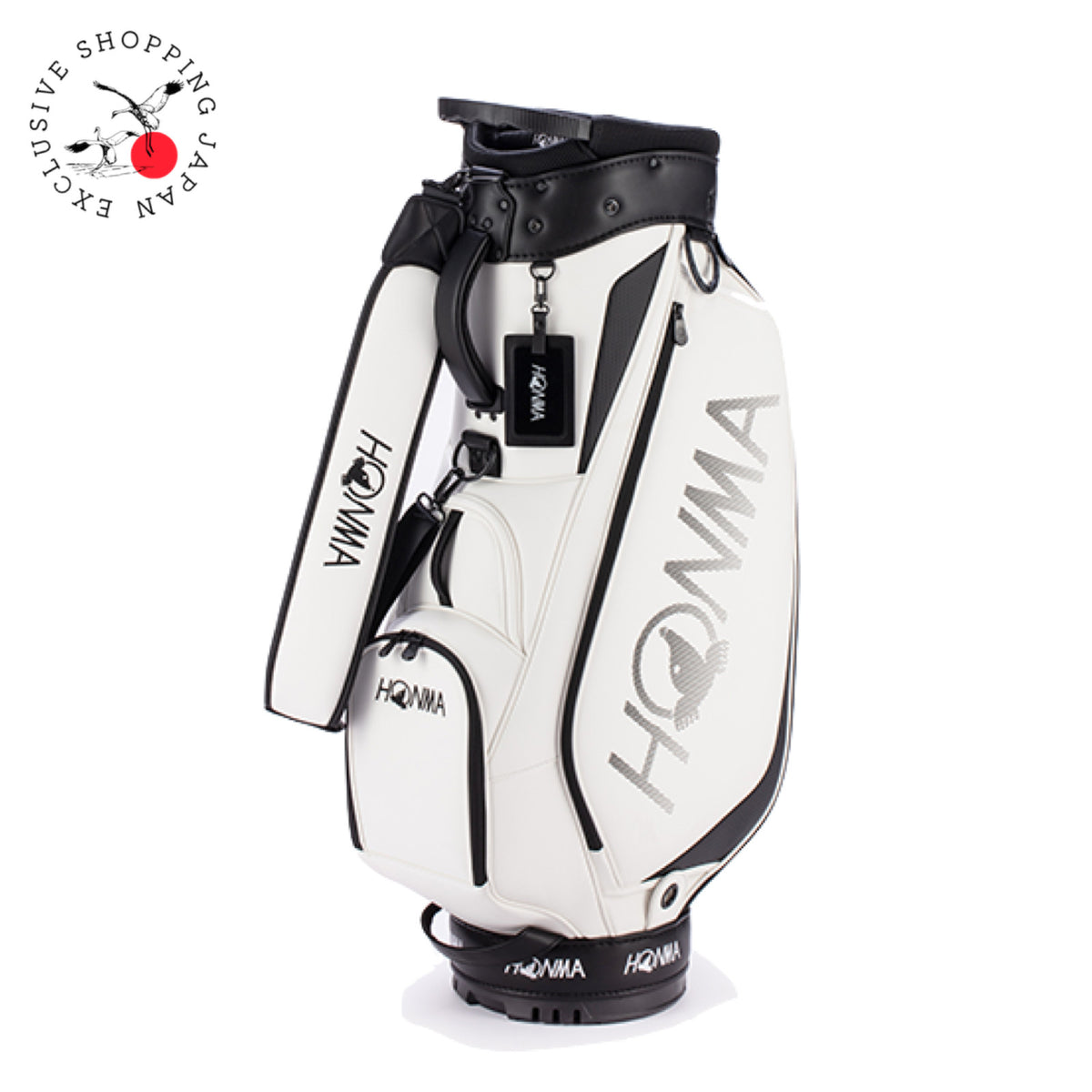 HONMA Big Logo Golf Cart Bag White 9in 4.0kg Divider PU Leather Shoes Pocket New