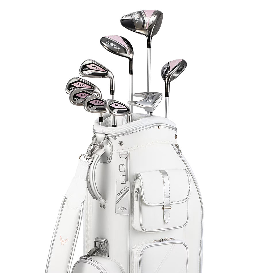 Callaway Ladies REVA Club Set Cart Bag DR/4W/5H/7-PW,SW/PT 9pcs Headcover Pink