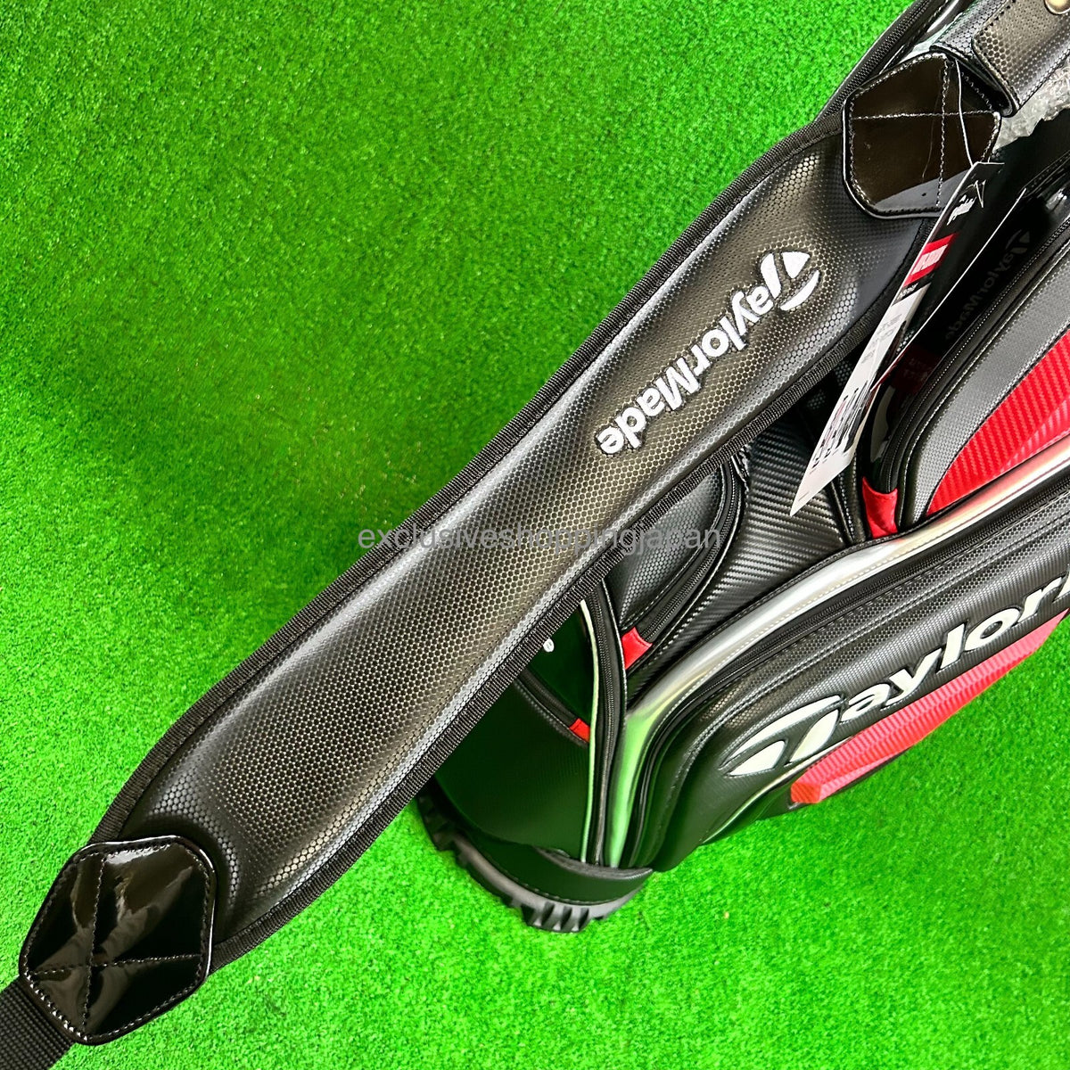 TaylorMade Golf Auth-tech Cart Bag 9 x 47in 4-way Men's 2025 Model Black / Red