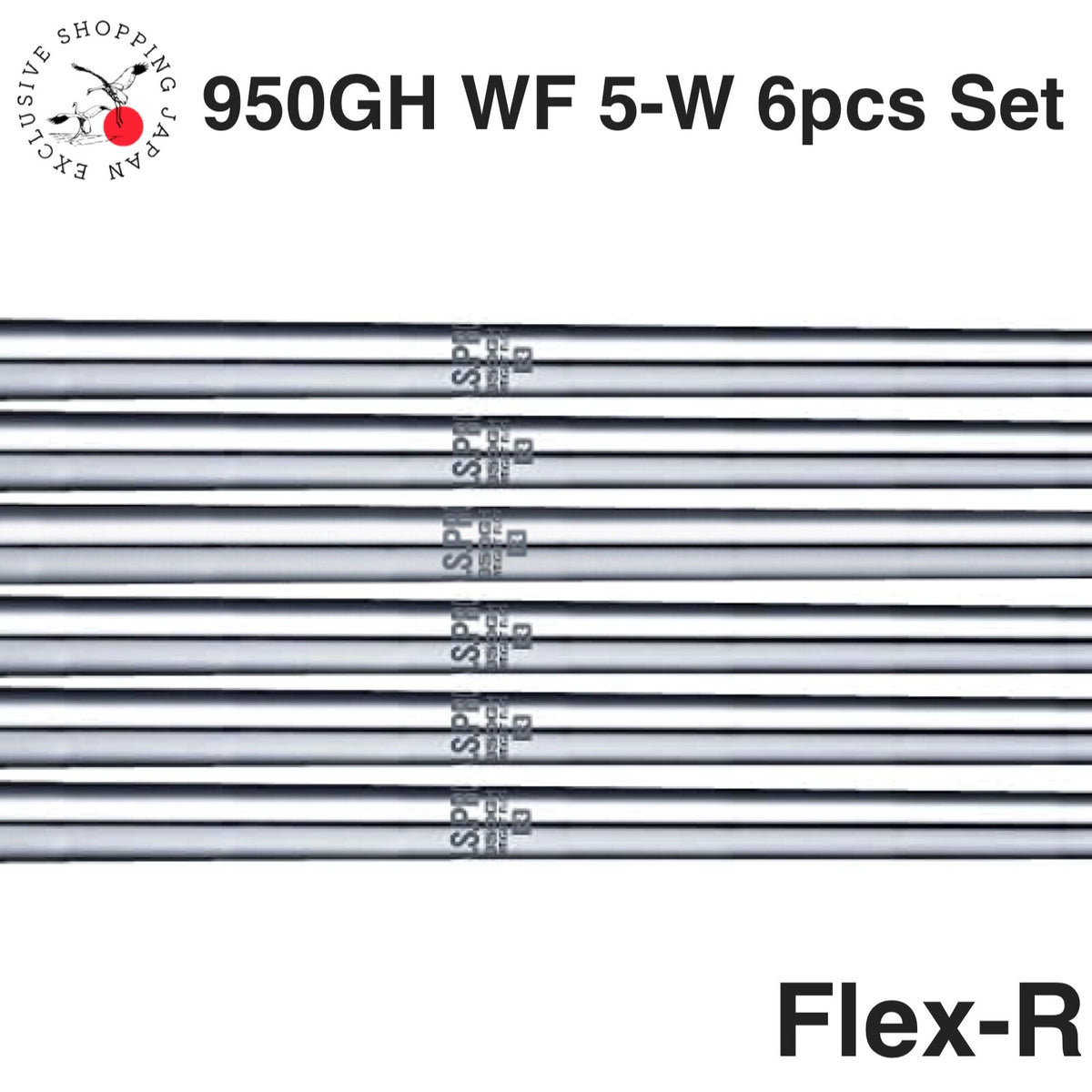 Nippon Shaft Golf N.S.Pro 950GH WF Steel Iron Shafts #5-#W 6pcs Set Flex R Men