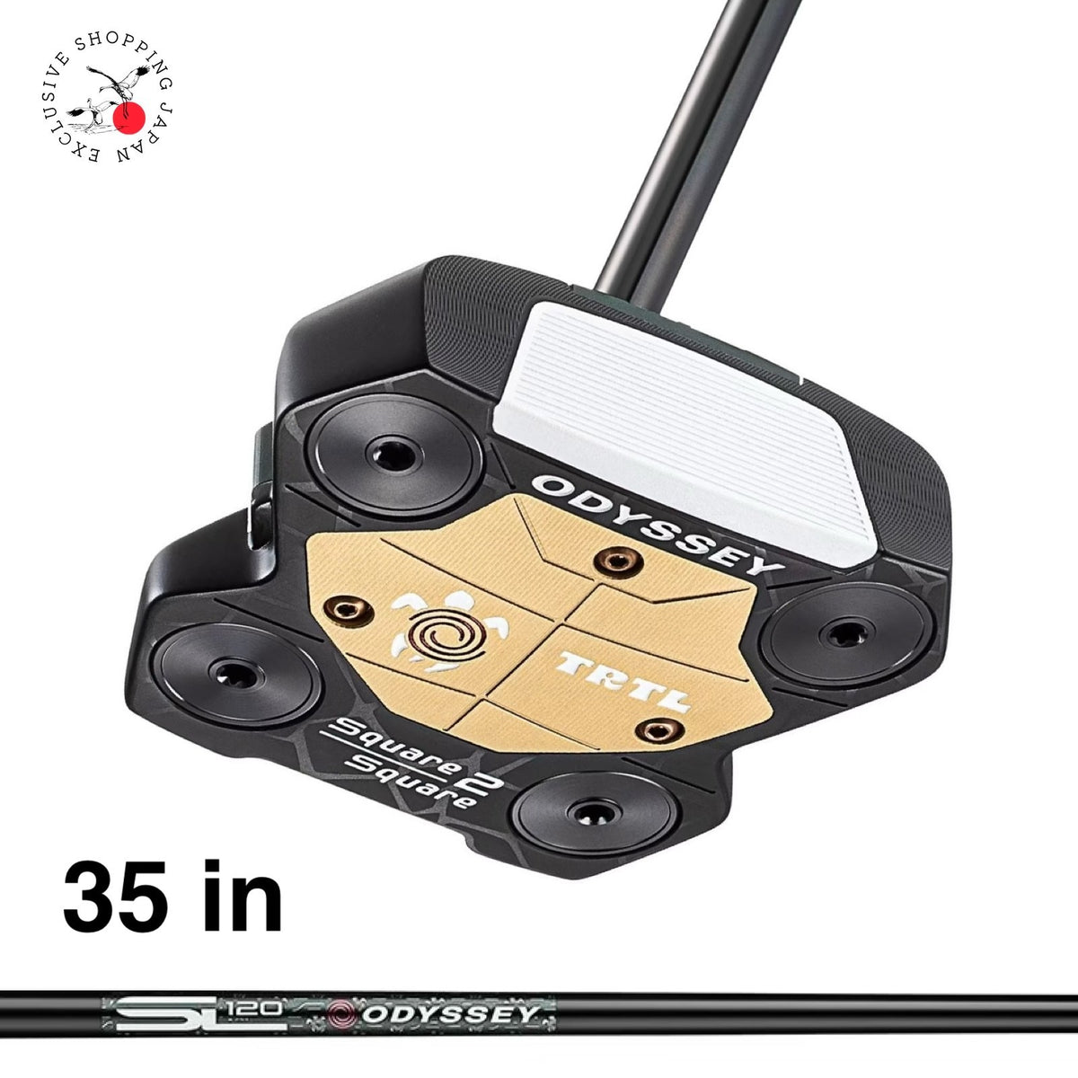 Odyssey TRTL Square 2 Square Putter 35 in Zero Torque Stroke Lab 120 Black MTO