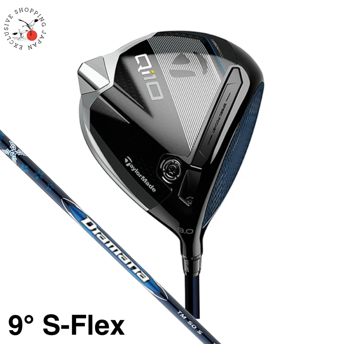 TaylorMade Golf Club Driver Qi10 Men Loft 9° Diamana Blue TM50 Graphite S-Flex
