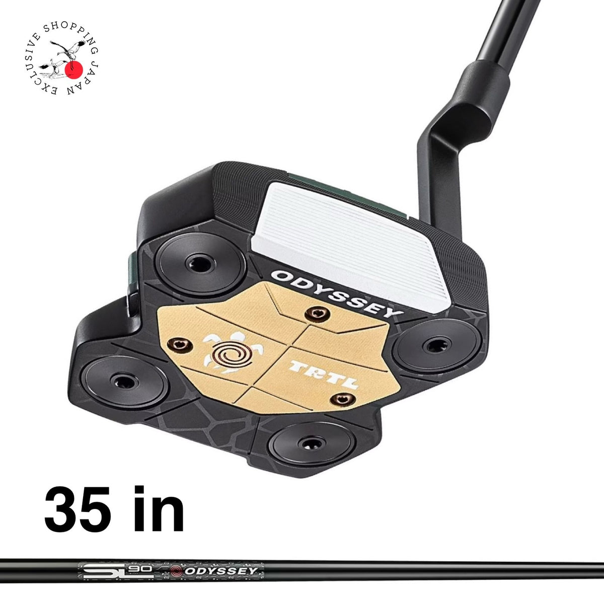 Odyssey TRTL CH Putter 35 in Plumber's Neck Stroke Lab 90 Black Steel Shaft MTO