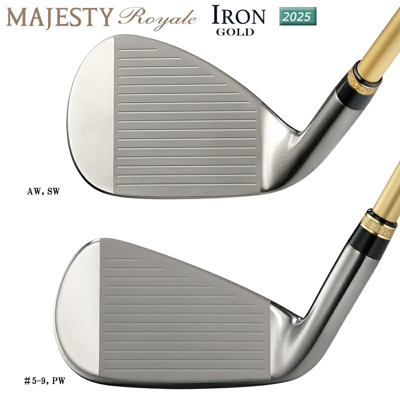 MAJESTY Royale Gold Iron Set 5-9,pw,aw,sw 8pcs Graphite Shaft SR-Flex New