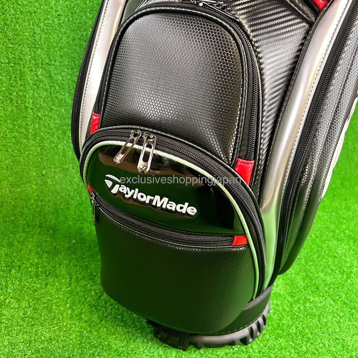 TaylorMade Golf Auth-tech Cart Bag 9 x 47in 4-way Men's 2025 Model Black / Red