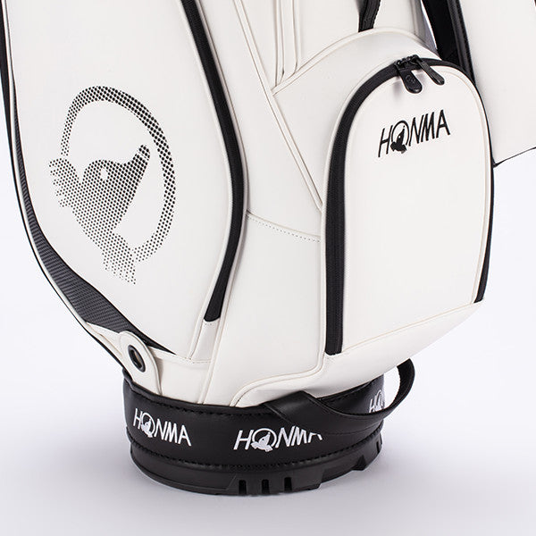 HONMA Big Logo Golf Cart Bag White 9in 4.0kg Divider PU Leather Shoes Pocket New