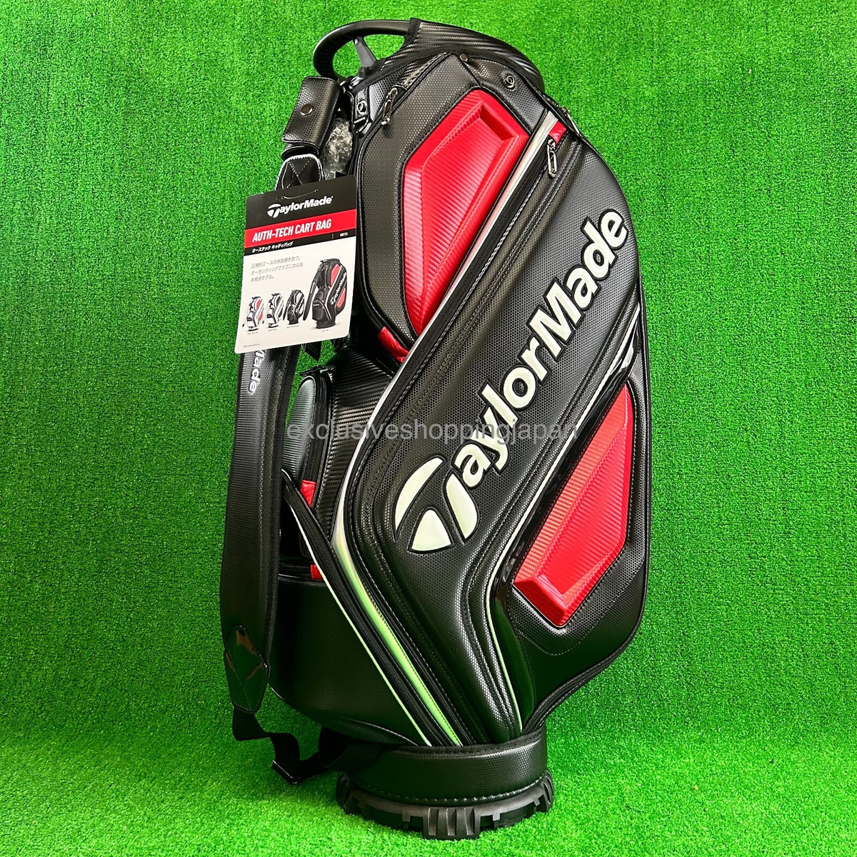 TaylorMade Golf Auth-tech Cart Bag 9 x 47in 4-way Men's 2025 Model Black / Red