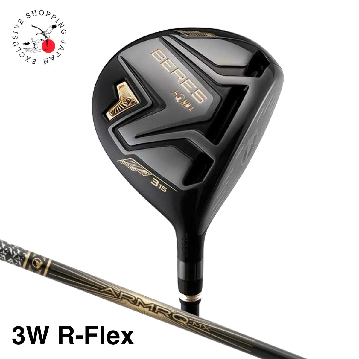 HONMA BERES 08 Black Fairway Wood 3W 15° R Flex  ARMRQ MX Black Graphite RH 2022