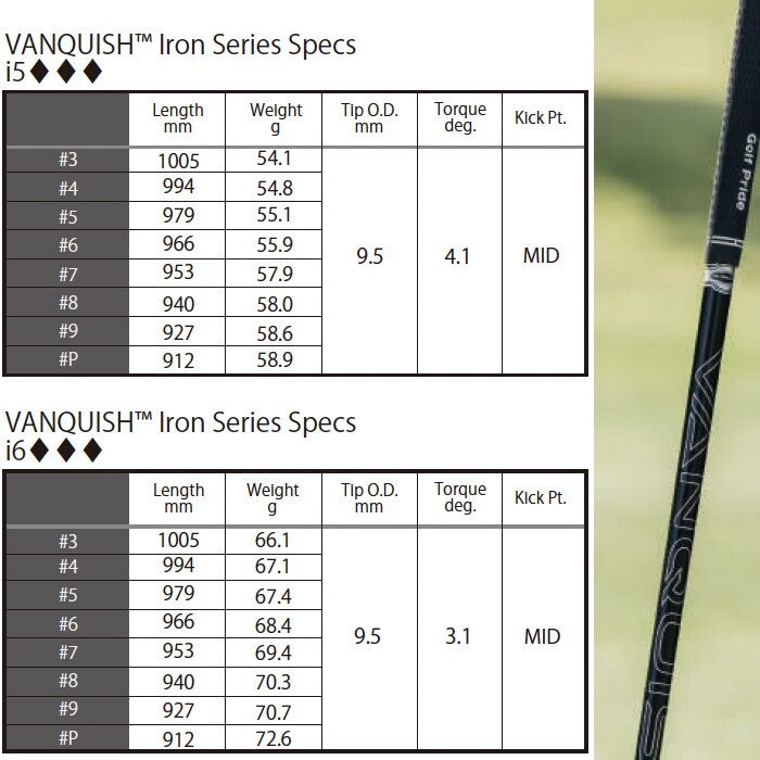 Mitsubishi Chemical Golf Vanquish Iron Club Shafts 5-PW 6pcs Set Flex 5/? New JP