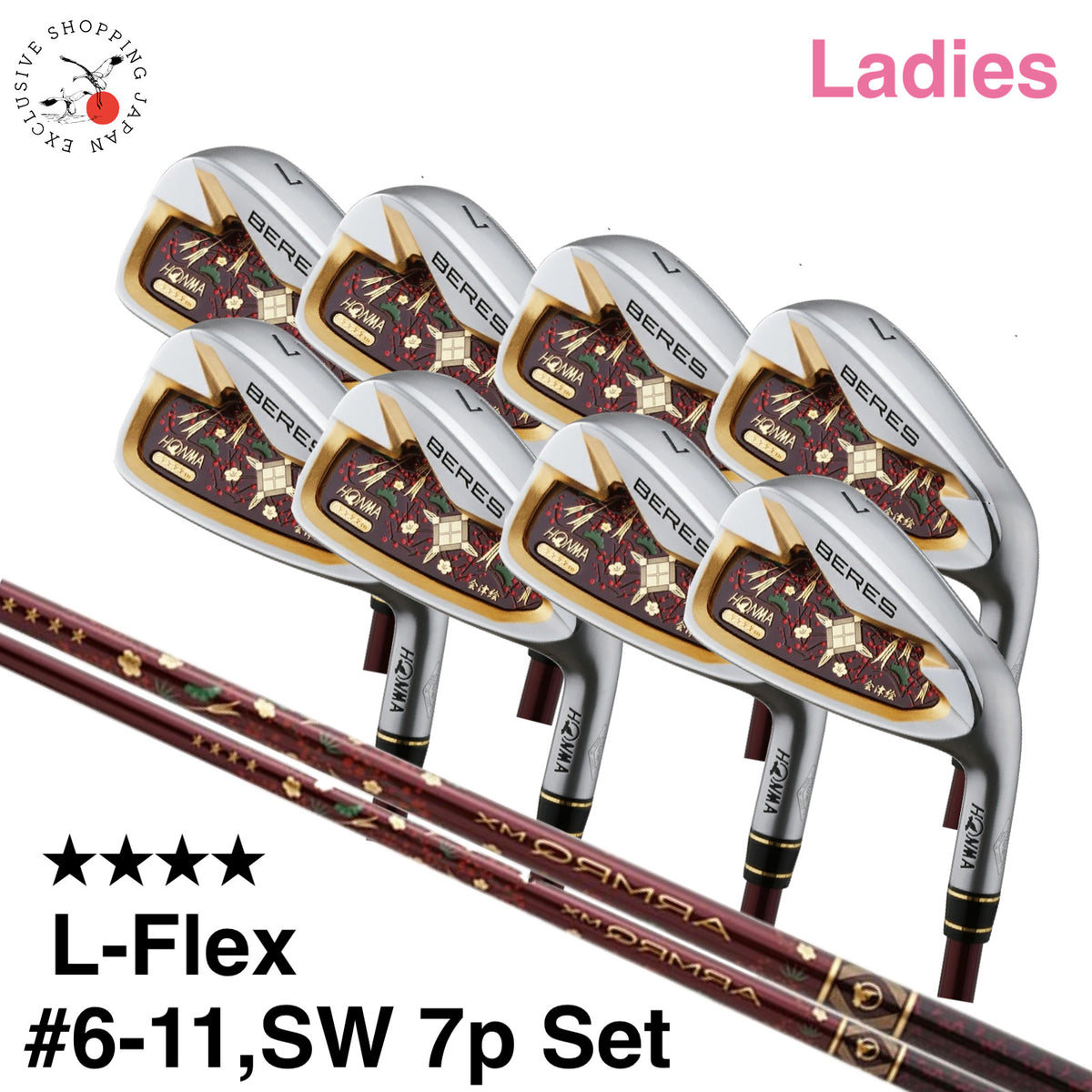 Clearance HONMA BERES 08 AIZU Ladies Iron Set #6~11,SW 7p L-Flex ARMRQ MX 4 Star