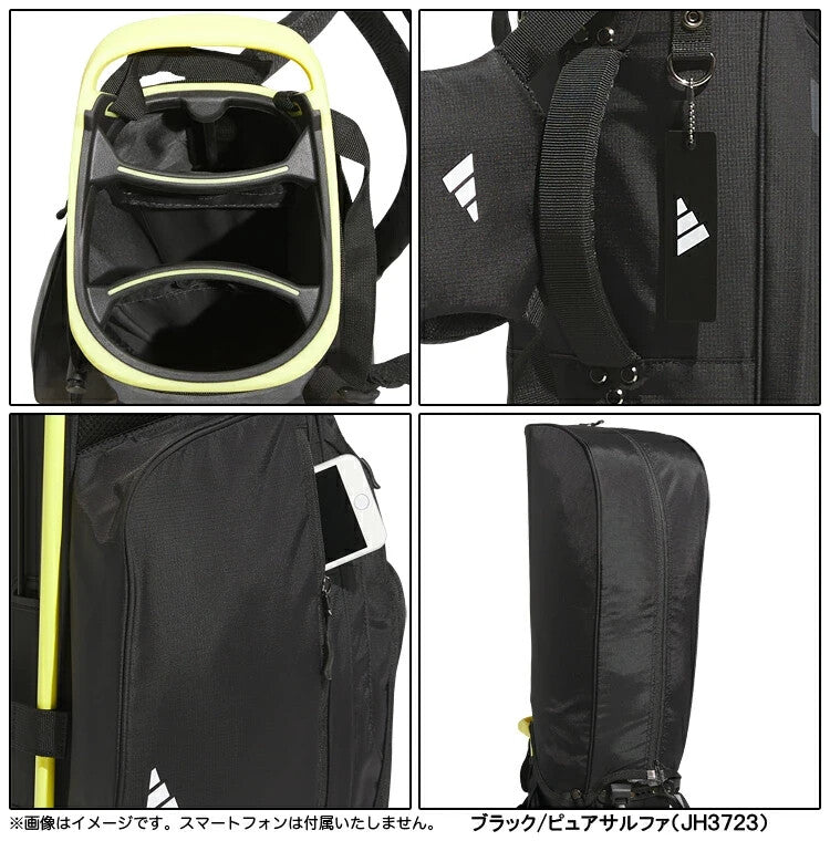 Adidas Golf Carry Stand Bag Adizero Lightweight 7.5 x 47" 2025 Black/Pure Sulfur