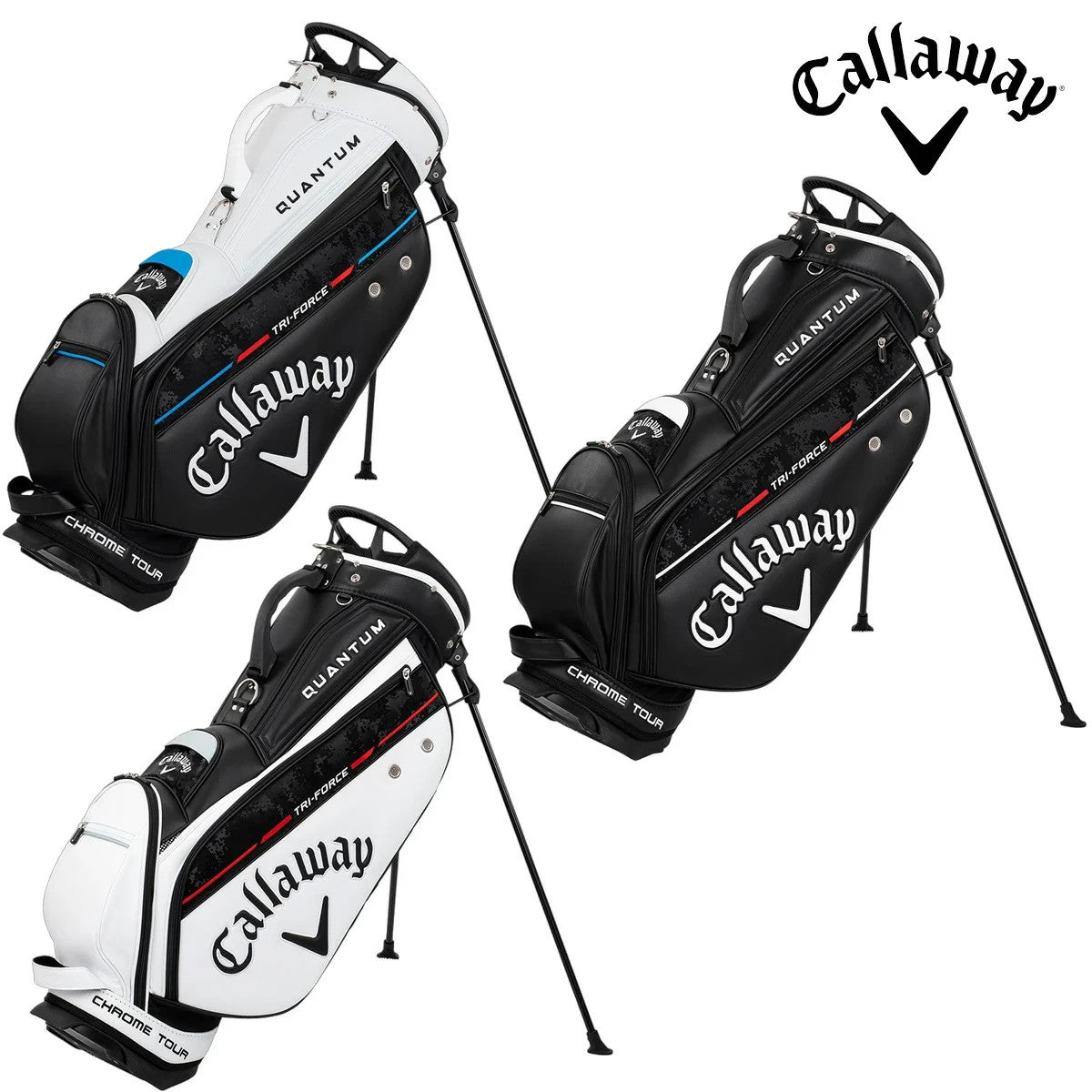 Callaway Golf Tour 26 JM Quantum Carry Stand Bag 9 x 47" White/Black/Red 2026