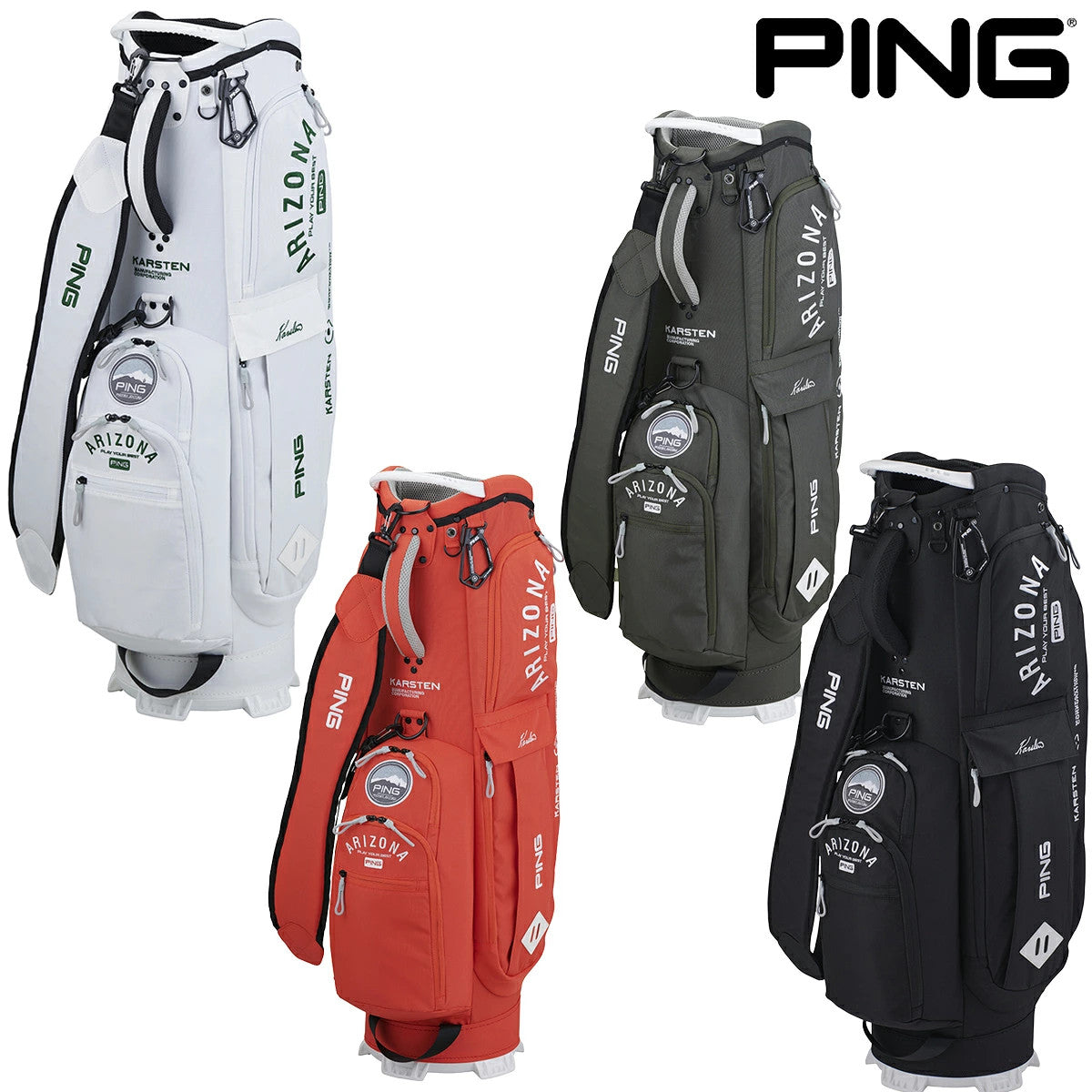 PING Arizona Casual Cart Bag 4-Way Divider 9in Black Lightweight Polyester 2026