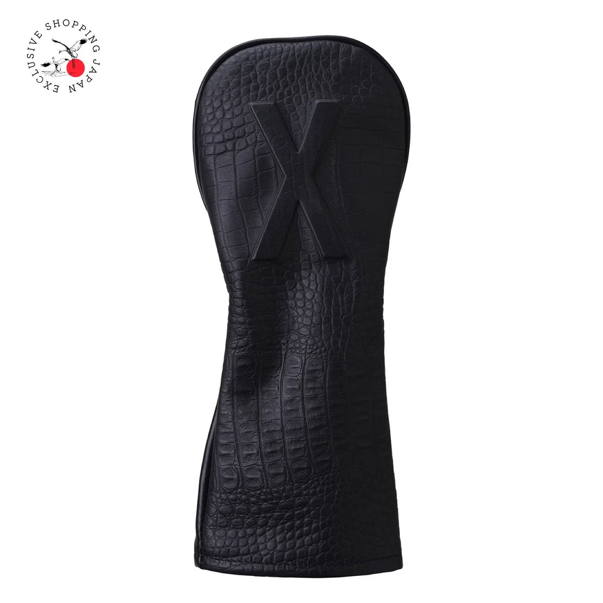 VESSEL Golf LUX EMBOSSED X Fairway Wood Headcover Croc Black Genuine Leather