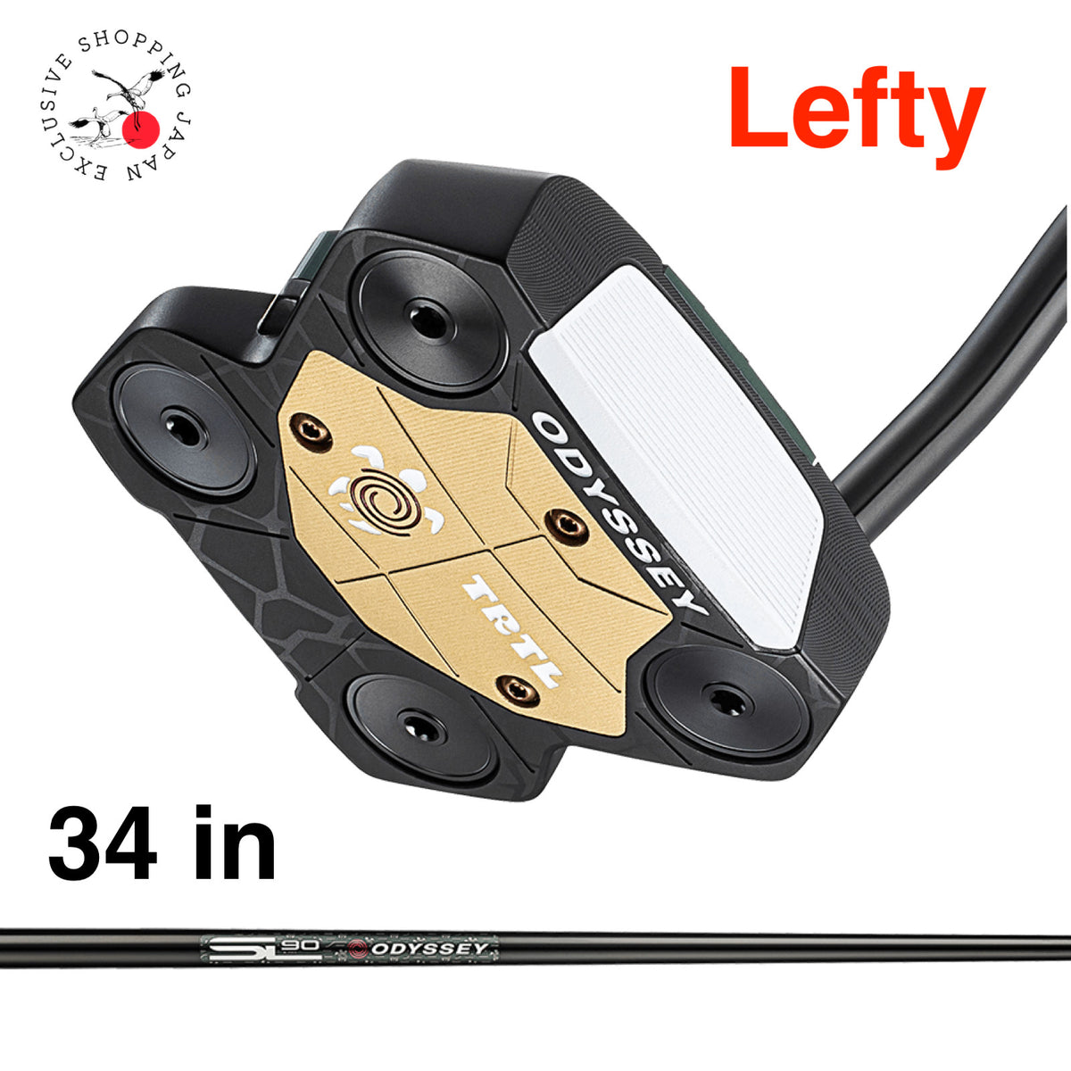Odyssey TRTL DB Mallet Putter Double Bend Turtle 2026 Stroke Lab 34in LEFTY PSL