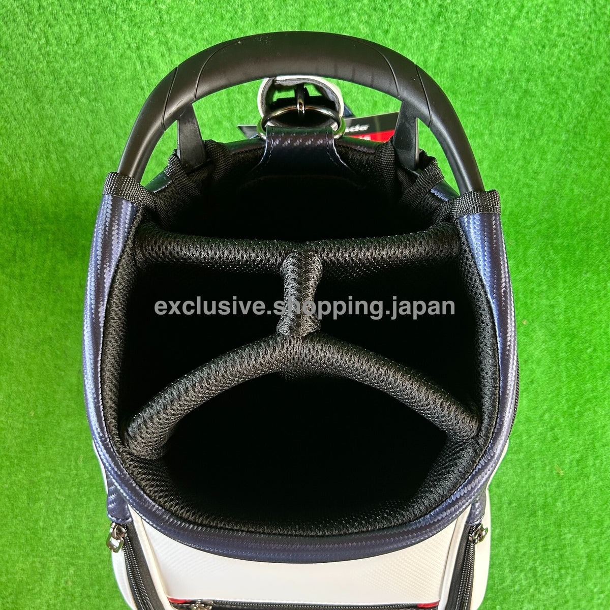 TaylorMade Golf Auth-tech Cart Bag 9 x 47in 4-way 2025 Model White / Navy / Red