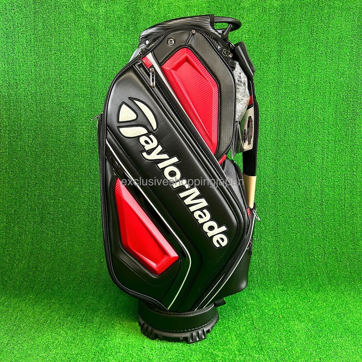 TaylorMade Golf Auth-tech Cart Bag 9 x 47in 4-way Men's 2025 Model Black / Red