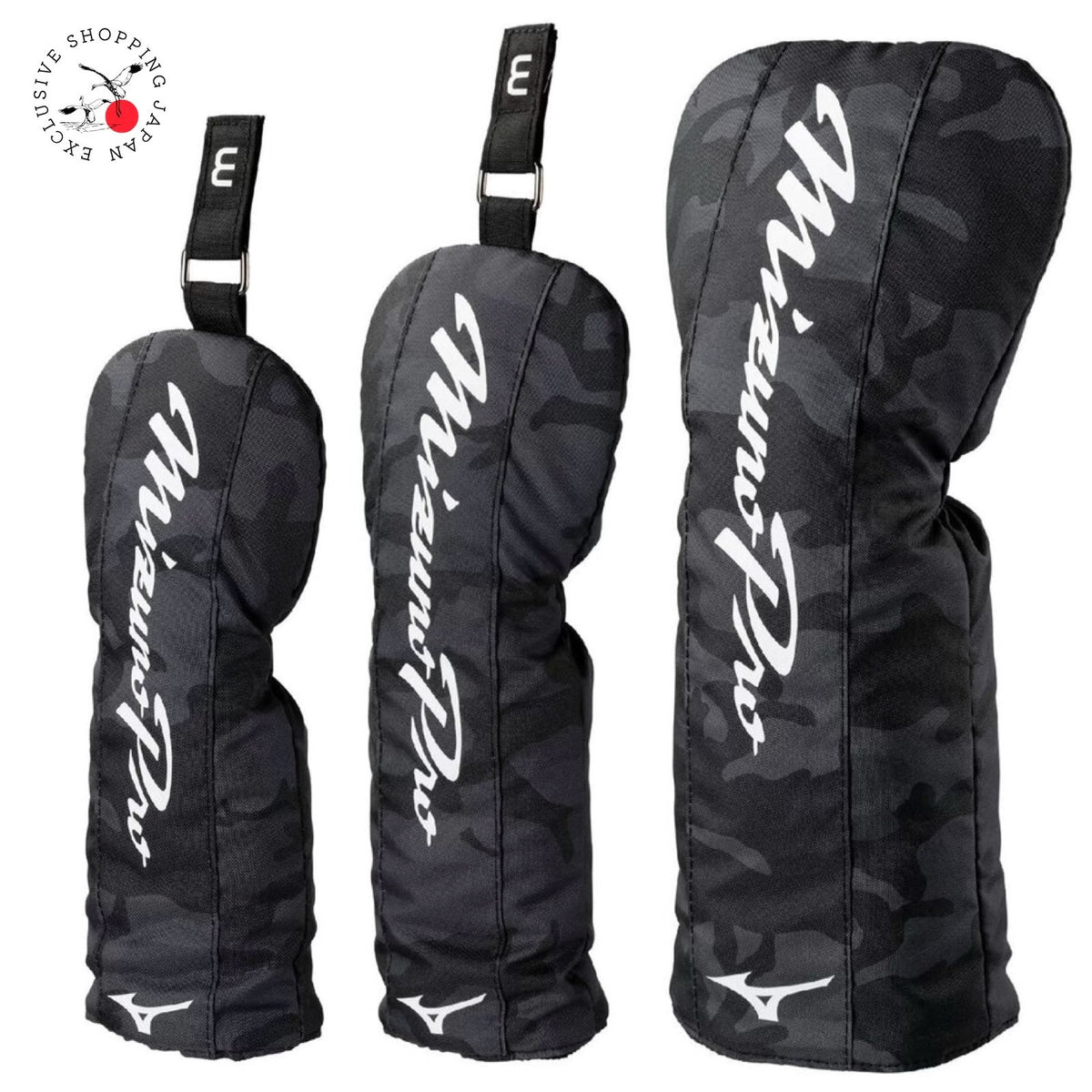 Mizuno Pro 3pcs Headcover Set Camo Driver Fairway Hybrid Golf Club Cover 2025
