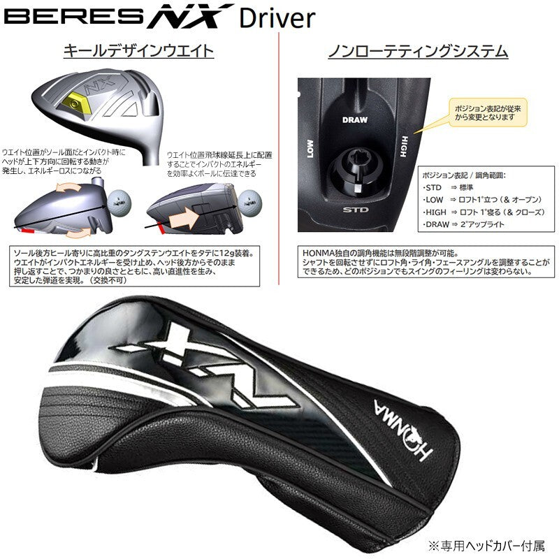 HONMA Golf Beres NX Driver Loft 9.0 Vizard For NX 45 Graphite Shaft Flex S Men