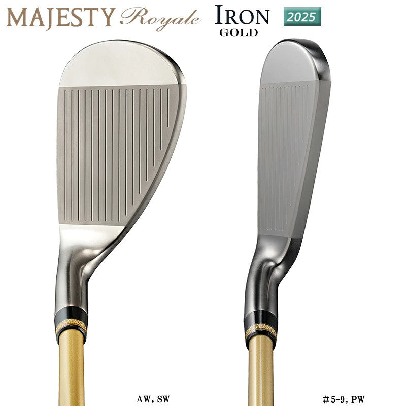 MAJESTY Royale Gold Iron Set 5-9,pw,aw,sw 8pcs Graphite Shaft SR-Flex New