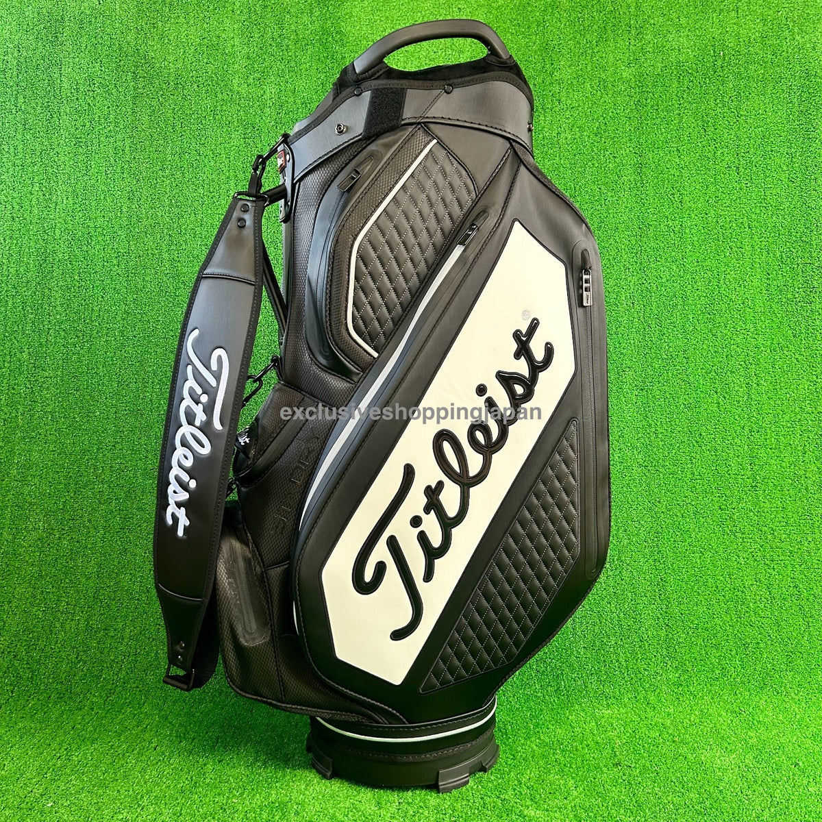 Titleist Mens Golf Premium Cart Bag 2023 10 x 47inch 15-way Divider Black White