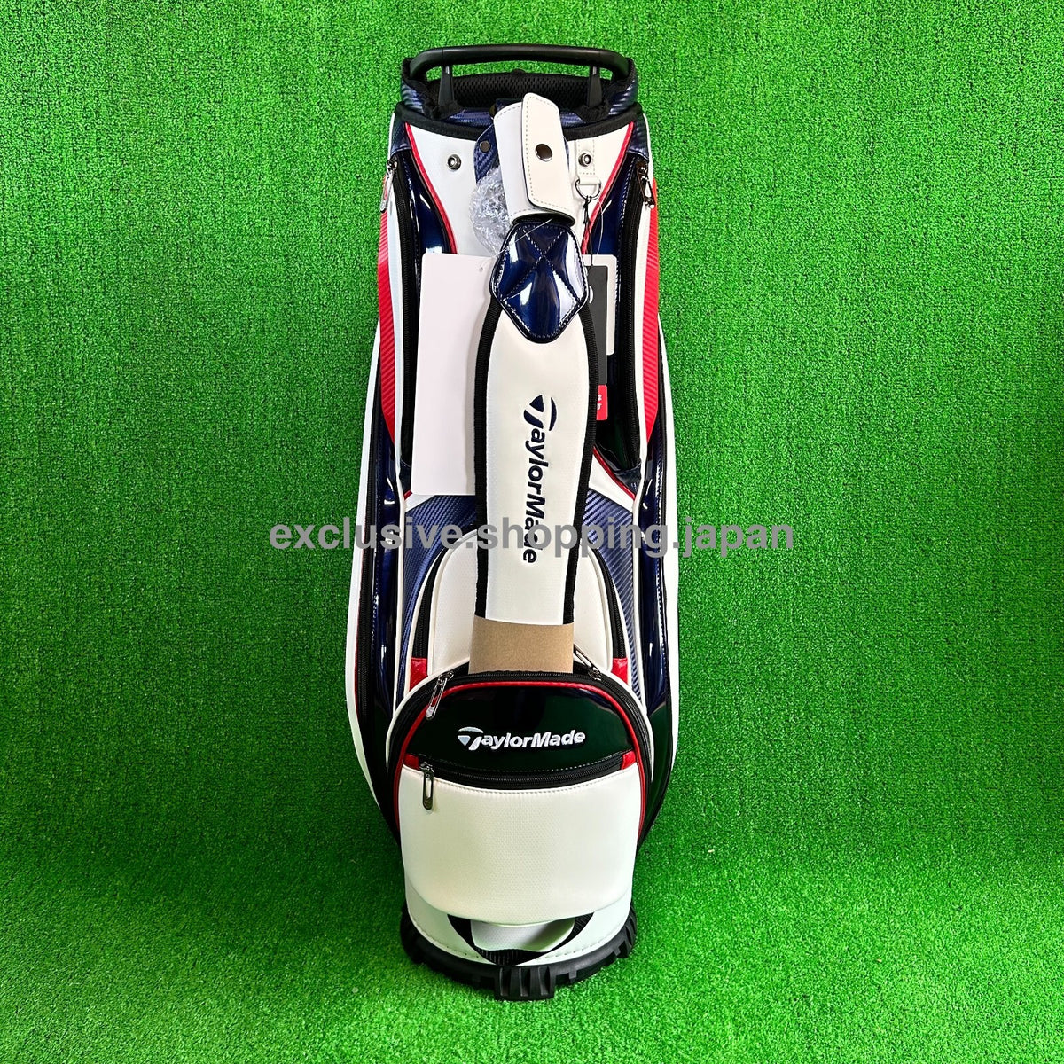 TaylorMade Golf Auth-tech Cart Bag 9 x 47in 4-way 2025 Model White / Navy / Red