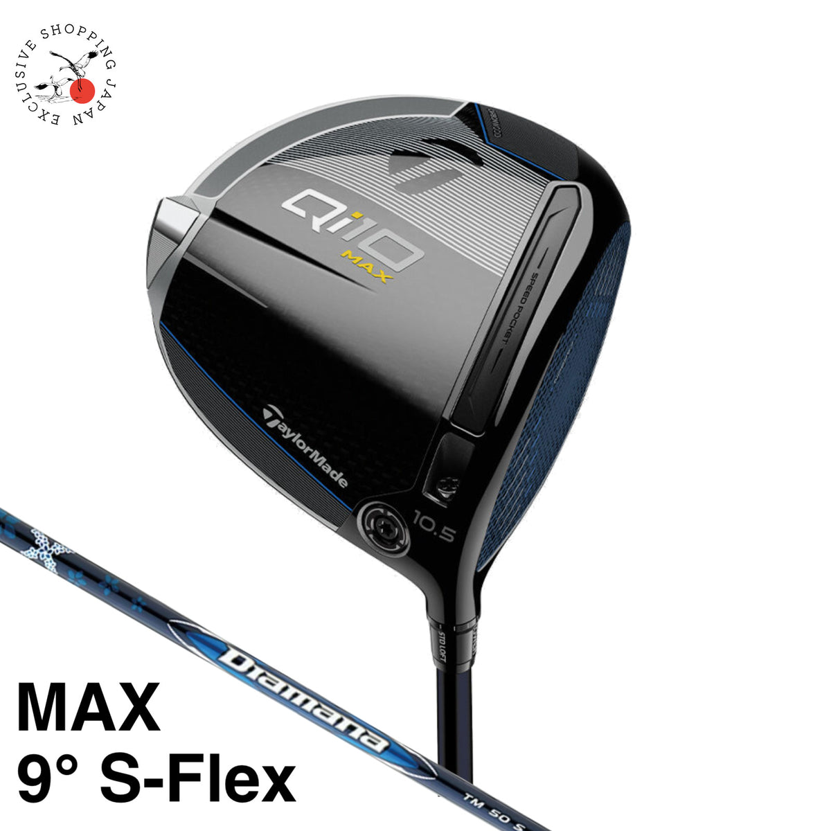 TaylorMade Golf Driver Qi10 MAX Men Loft 9° Diamana Blue TM50 Graphite S-Flex