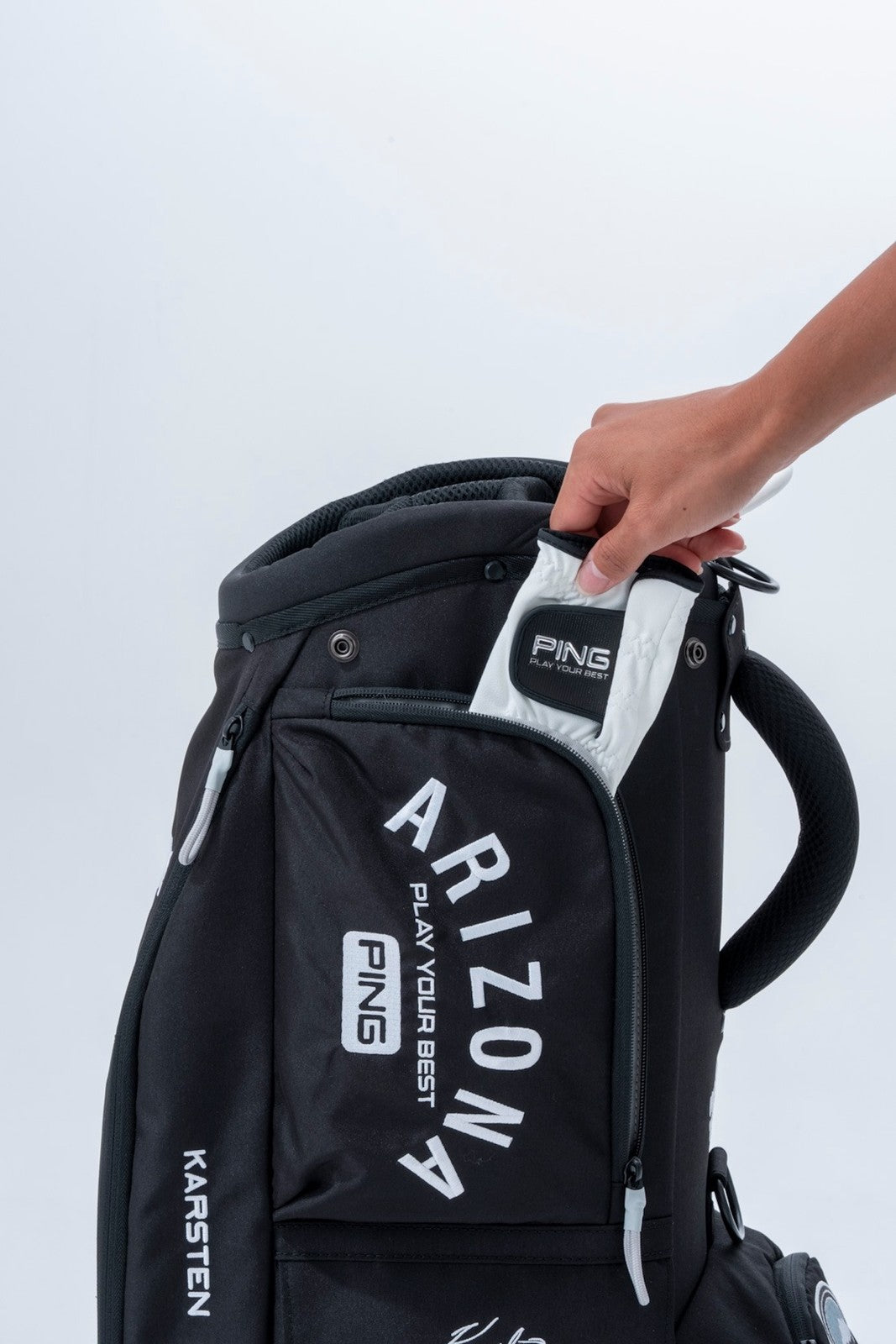 PING Arizona Casual Cart Bag 4-Way Divider 9in Black Lightweight Polyester 2026