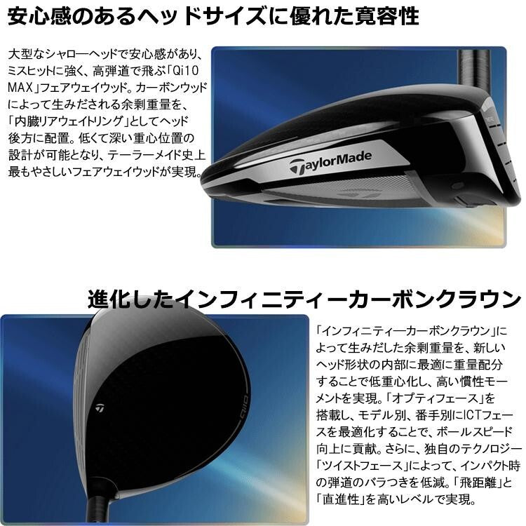 TaylorMade Golf Club Qi10 MAX Fairway Wood 3W 16° Men Diamana Blue TM50 R-Flex