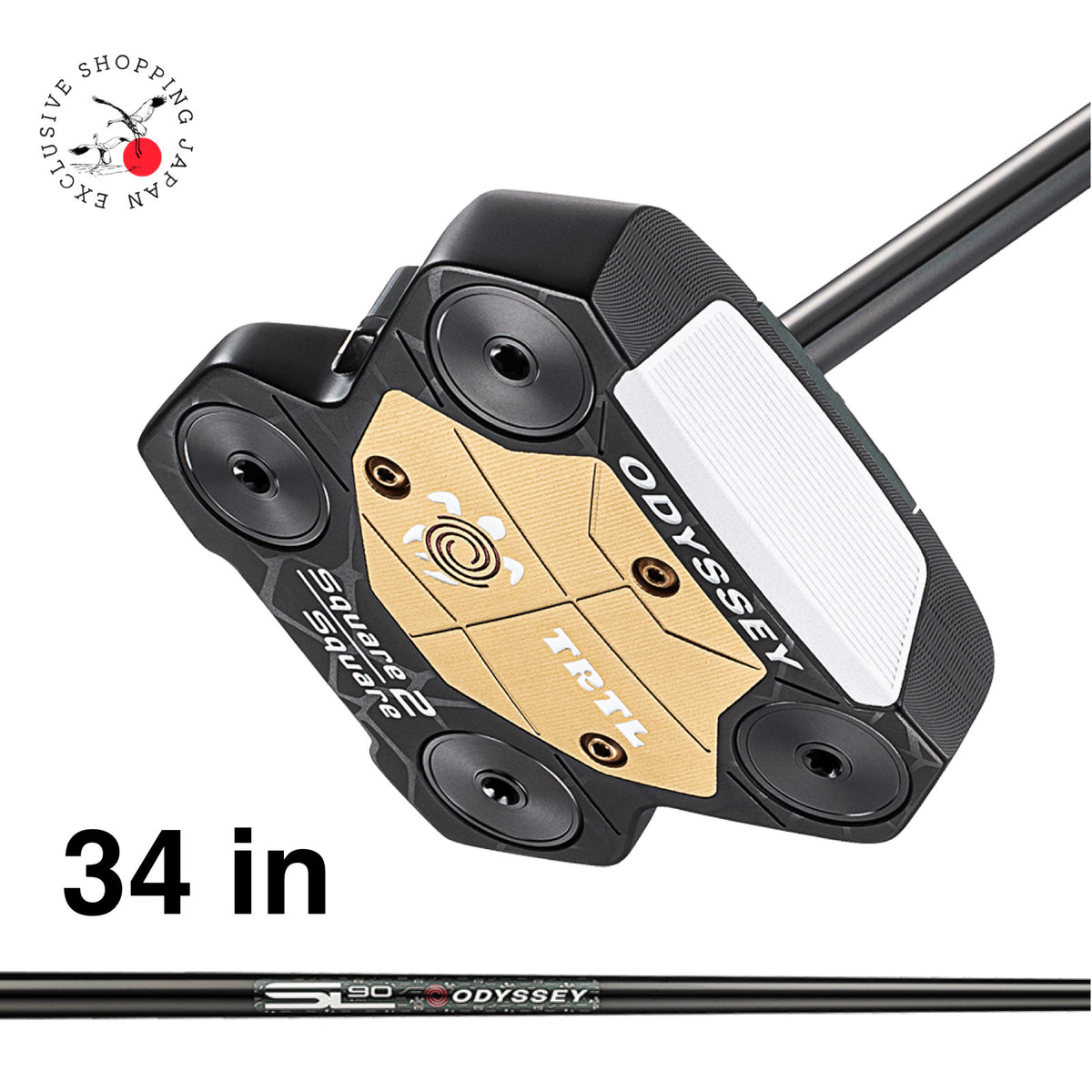 Odyssey TRTL Square 2 Square Putter Zero Torque Turtle Stroke Lab 120 34in PSL