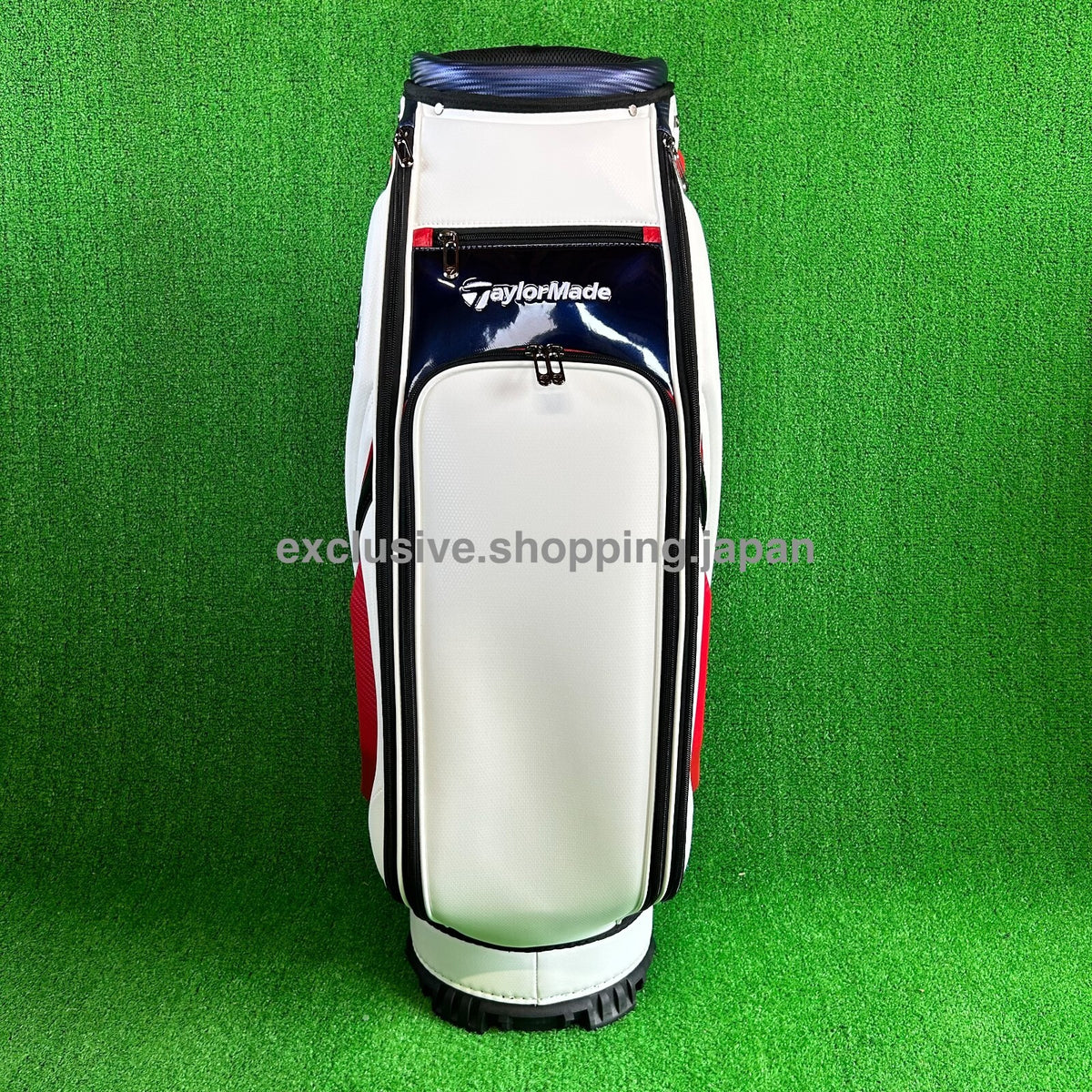 TaylorMade Golf Auth-tech Cart Bag 9 x 47in 4-way 2025 Model White / Navy / Red