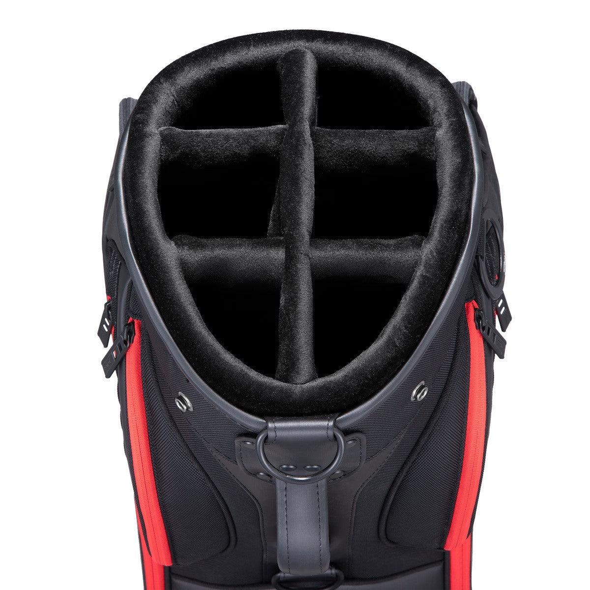 Titleist Golf Tour Staff Bag 6-Way Divider Black Red 9.5" 11Pockets Single Strap