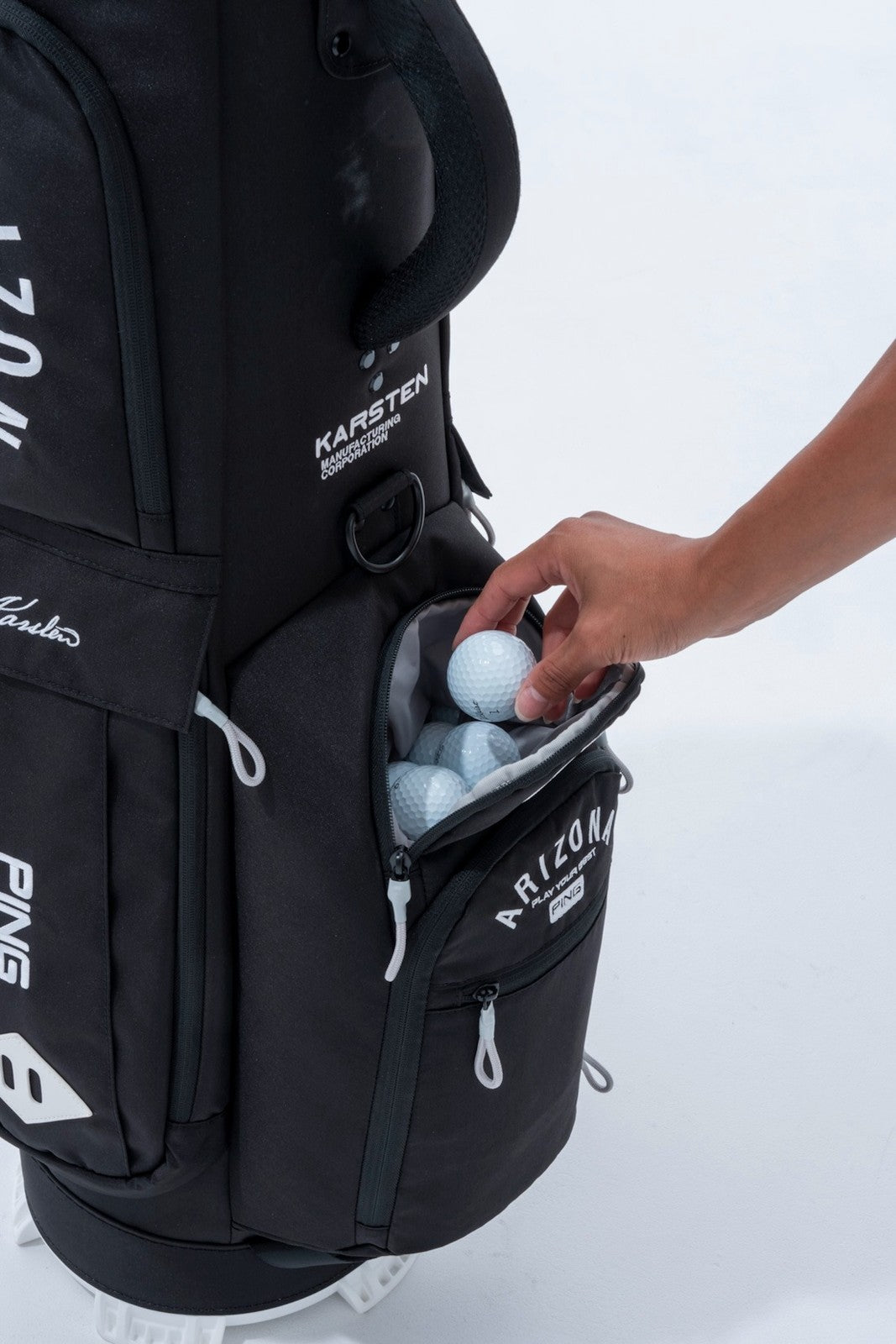 PING Arizona Casual Cart Bag 4-Way Divider 9in Black Lightweight Polyester 2026