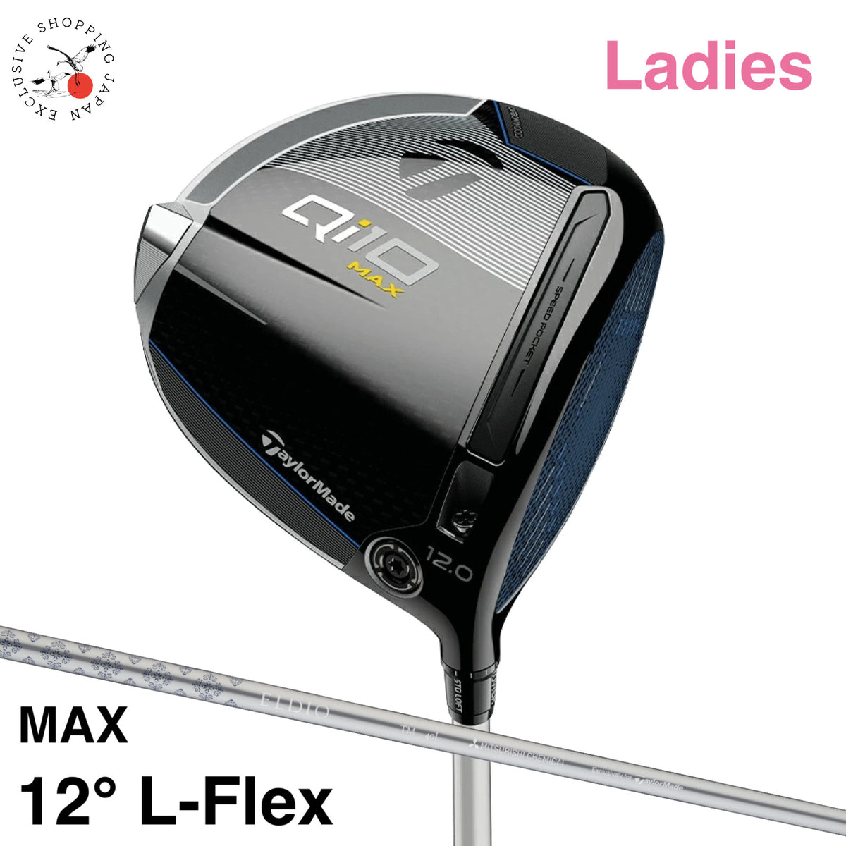 TaylorMade Golf Womens Driver Qi10 MAX Loft 12 Ladies ELDIO TM40 Graphite L-Flex